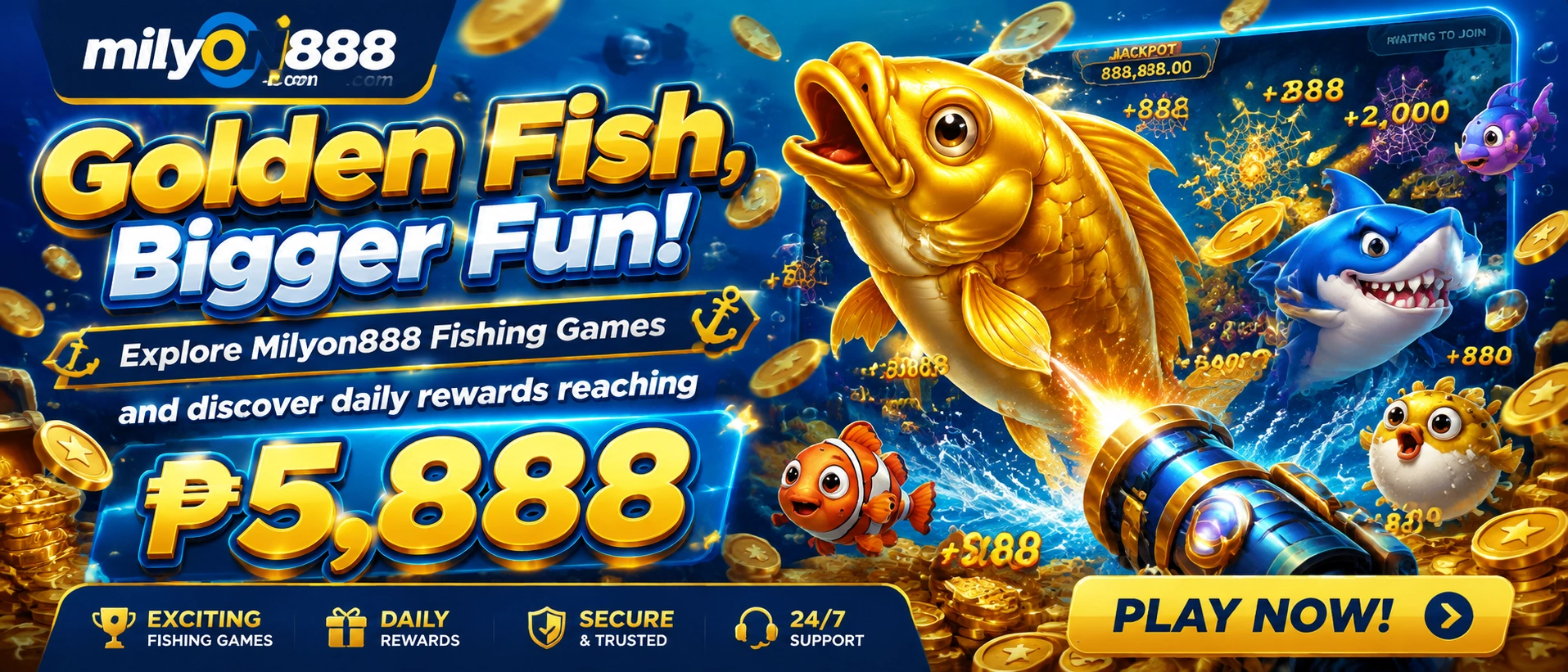 MILYON888 fishing game room visual