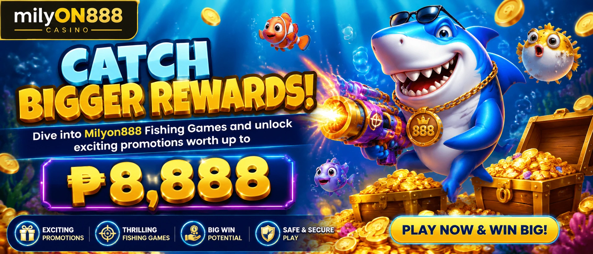 MILYON888 arcade fishing game visual