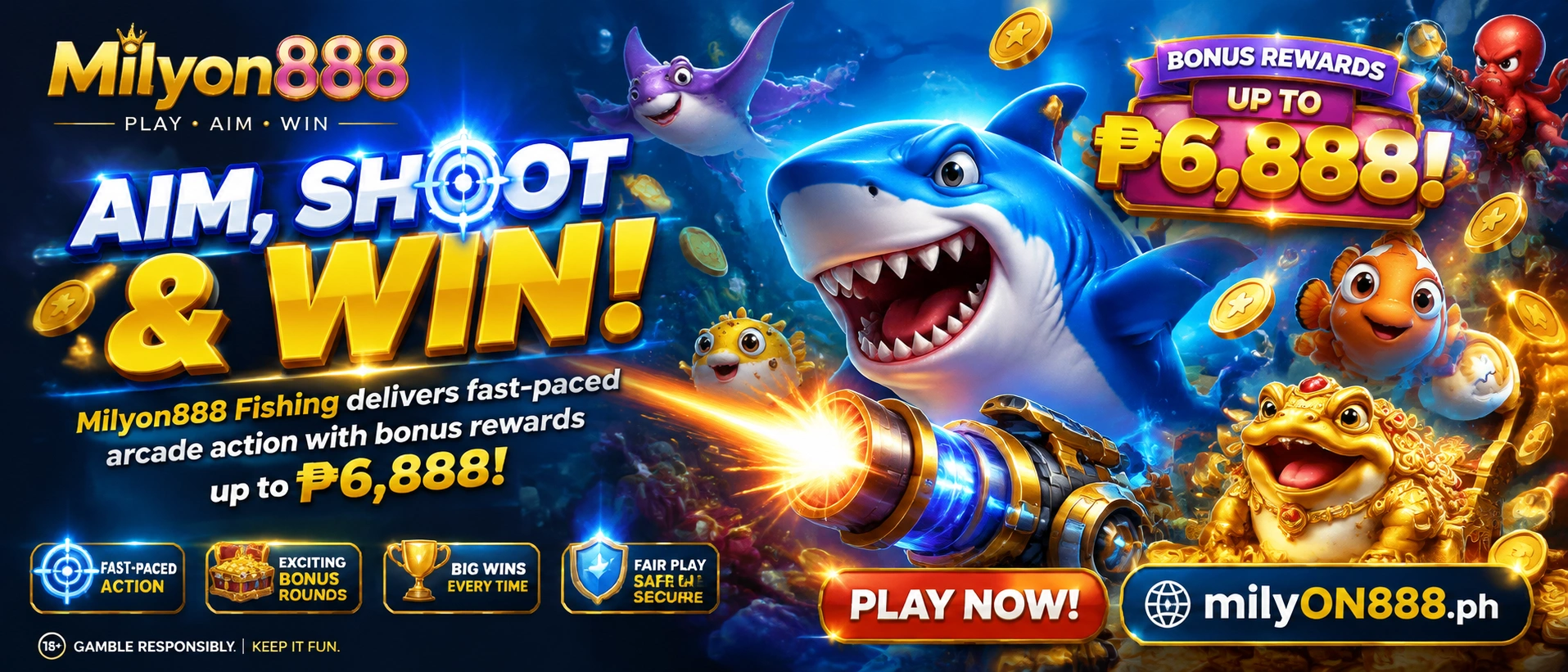 MILYON888 fishing game promotion visual